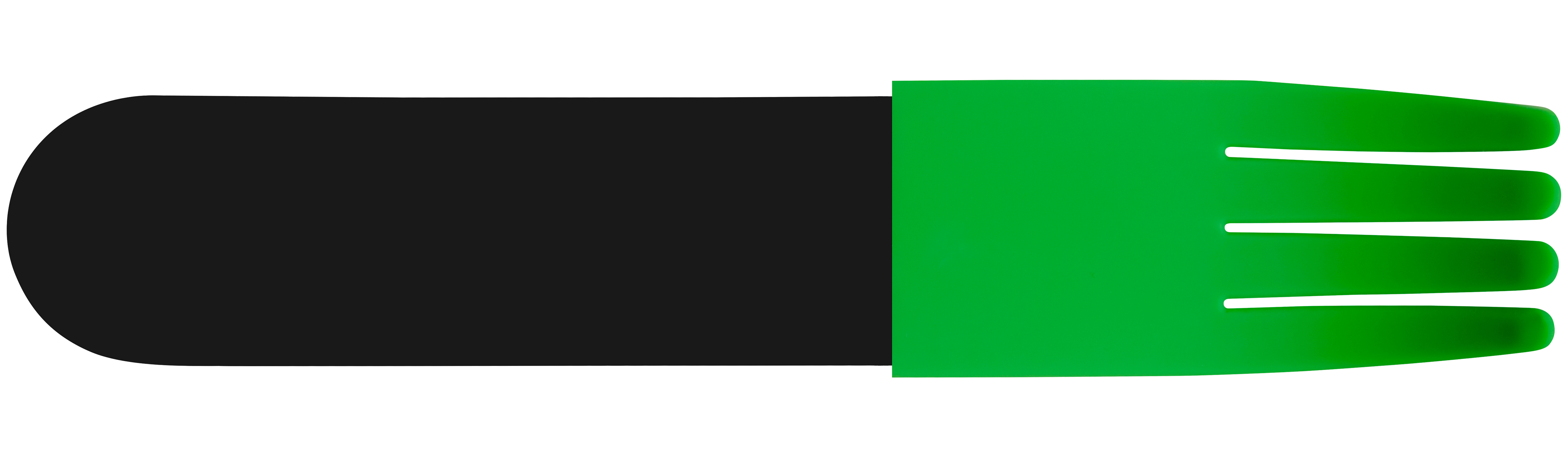 Acrylic fork black green top